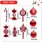 36 Pcs Red and White Christmas Ornaments, Shatterproof Plastic Red Christmas Ornaments for Tree - Candy Cane Christmas Decorations Candies Christmas Ball Ornaments for Xmas Tree Party Decoration